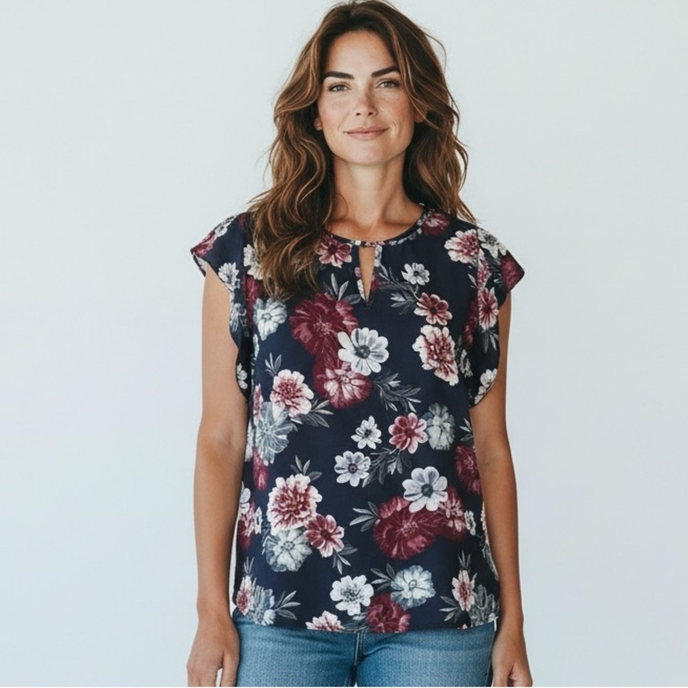 Banana Republic small ladies blouse NWOT. Flutter sleeveless pullover blouse.